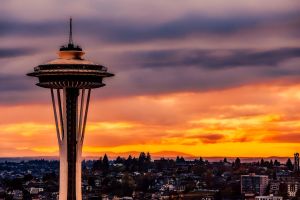 Seattle Skyline at Sunset. - Best IT Services Seattle concept image